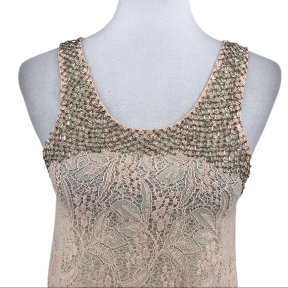 ASTR Beaded Lace Blush Baby Pink Cropped Top - Picture 2 of 8